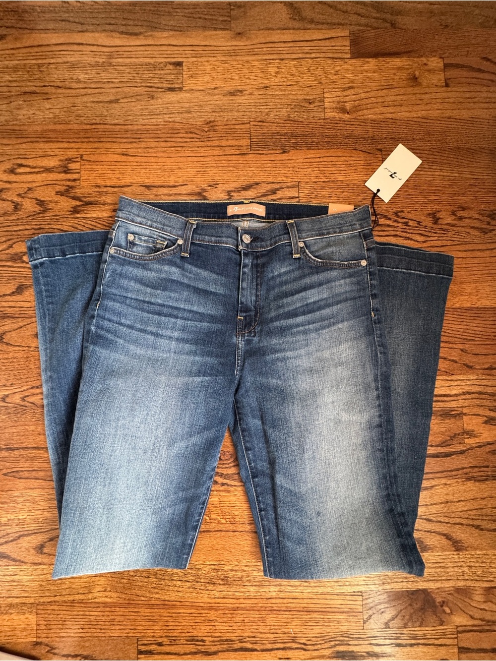 7 For All Mankind New Dojo Jeans Women’s 32 Y2K Trouser Wide Leg Flare - Picture 7 of 8